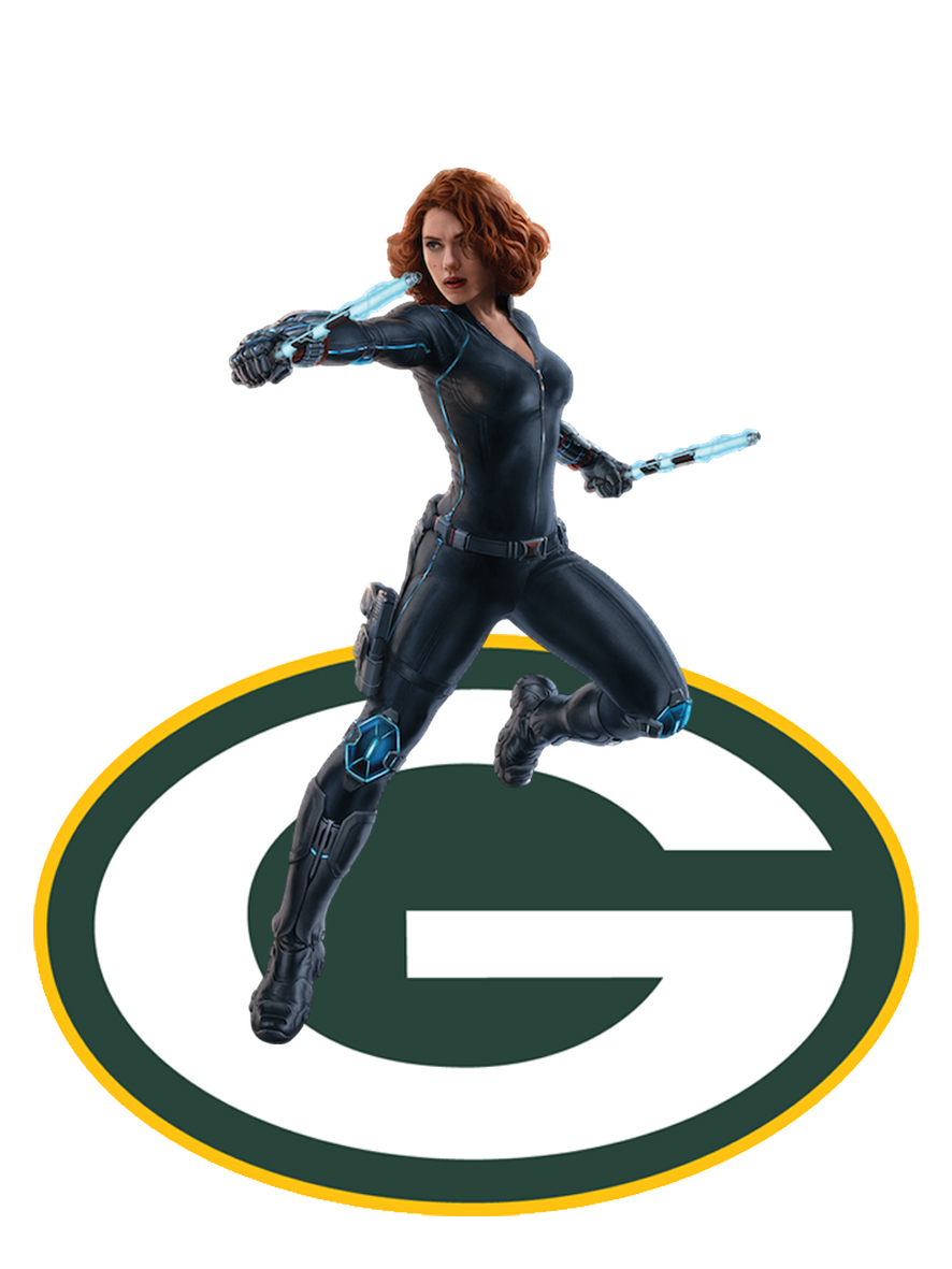 Green Bay Packers Black Widow Logo vinyl decal